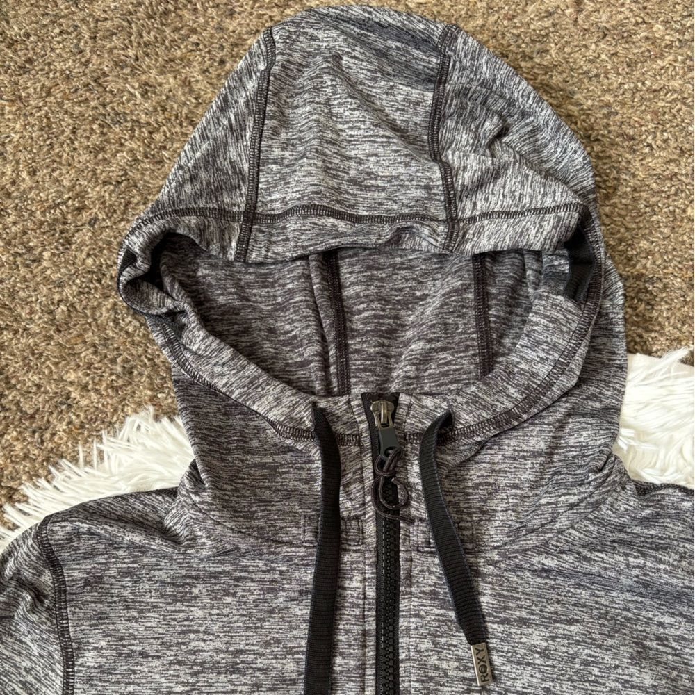 Roxy Jacket Hooded Lightweight Thin Stretchy Gray… - image 5